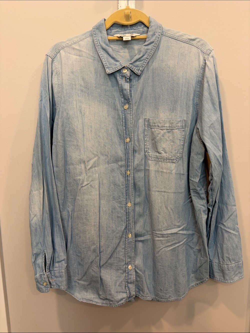 Old Navy Light Wash Denim Button-Down Shirt